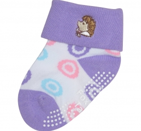 威利繡花短筒襪-紫