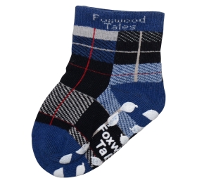 蘇格蘭紋抗菌襪-藍