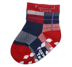 蘇格蘭紋抗菌襪-紅