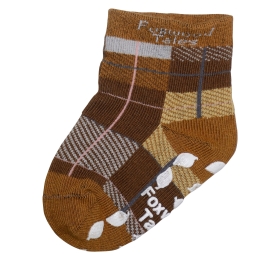 蘇格蘭紋抗菌襪-咖